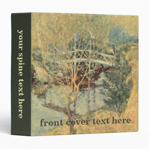 White Bridge by Twachtman Vintage Impressionism 3 Ring Binder