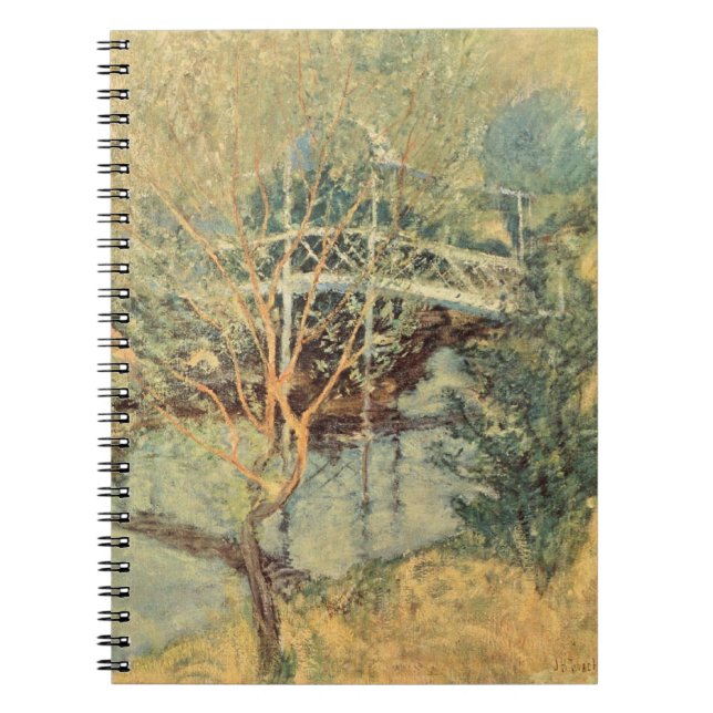 White Bridge by Twachtman, Vintage Impressionism Notebook (Front)