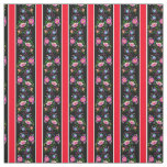 White, bright red/folk flowers/stripe(2)black fabric