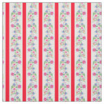White, bright red/folk flowers/stripe(2)white fabric