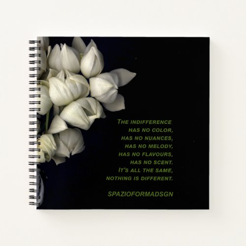 White broken heart in black  Indifference Notebook