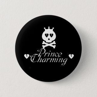 White Broken Heart Prince Charming Button