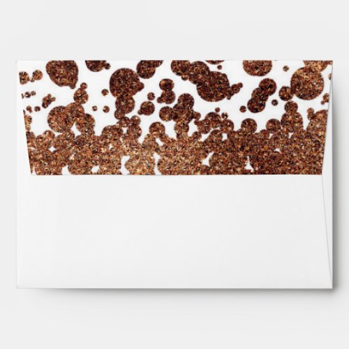 White  Bronze Confetti Dots Glamour Shimmer Envelope