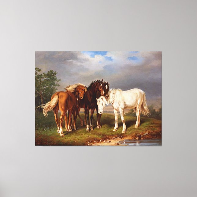 White Brown Caramel Horse Canvas Print (Front)