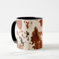 White Brown Cowhide Animal Print
