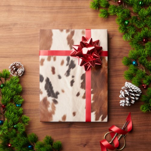 White Brown Cowhide Wrapping Paper
