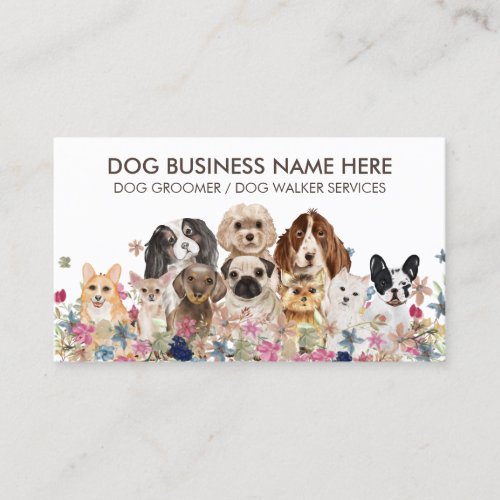 White Brown Pet Grooming Dog Sitter Business Card