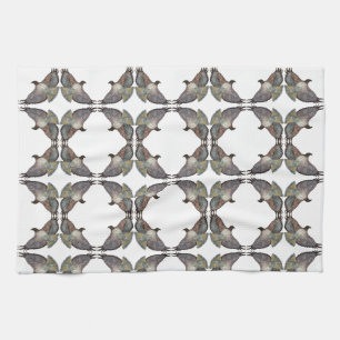 White Brown Red-Shouldred Hawk Kitchen Towel