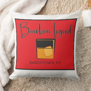 White/Brown Reversible Pillow-Bourbon Legend Throw Pillow