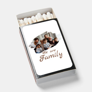 White Brown Simple Family Photo Matchboxes