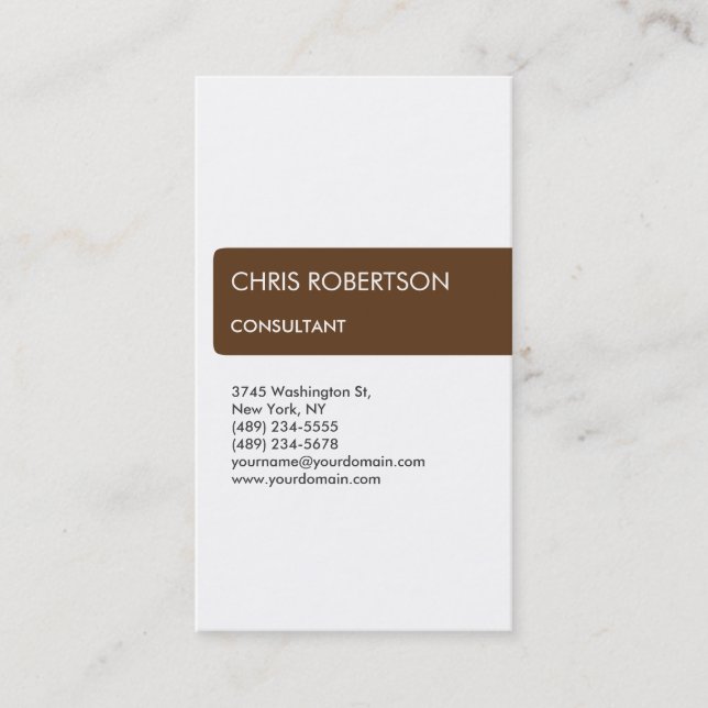 White Brown Striped Attractive Charm Business Card (Front)
