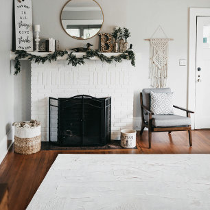 White Brush Contemporary Abstract Area Rug