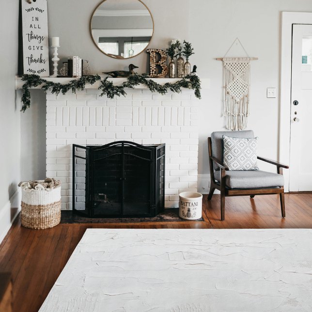 White Brush Contemporary Abstract Area  Rug (White Brush Contemporary Abstract Area Rug)