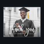 white brush thank you graduation card<br><div class="desc">This design features a custom photo and rustic white brush lettering. Feel free to change the image and thank you message at the back.</div>
