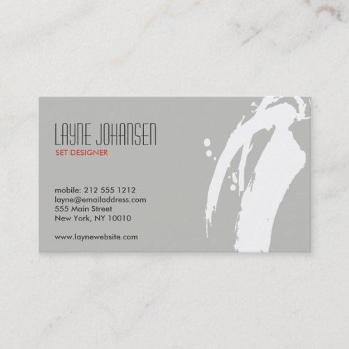 WHITE BRUSHSTROKE BUSINESS CARD TEMPLATES