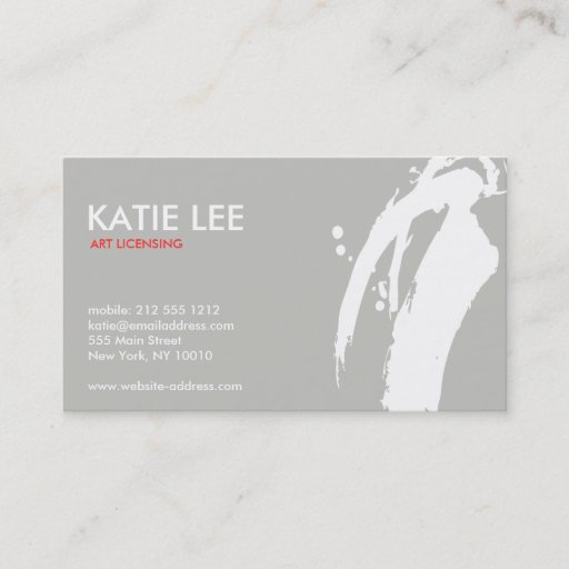 Customizable WHITE BRUSHSTROKE No. 2 Business Card
