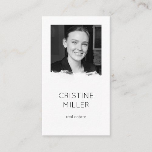 white brushstroke photo business card