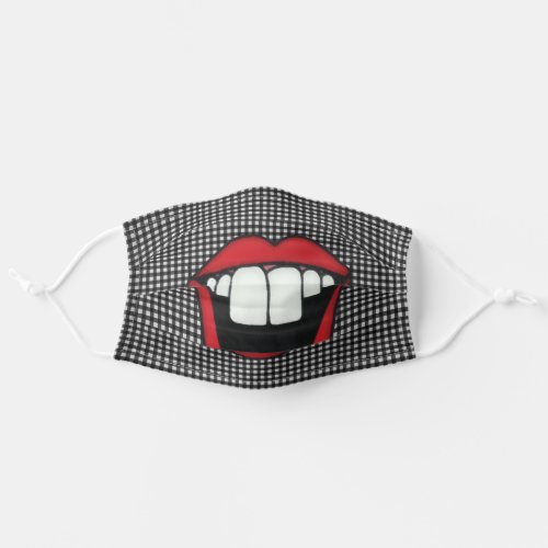 white buck teeth mouth cloth face mask