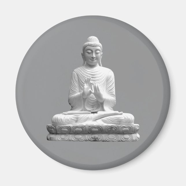 White Buddha Statue Magnet (Front)