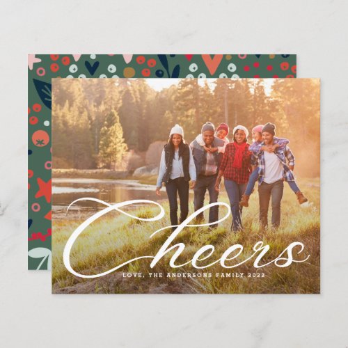 White Budget Cheers Christmas Classic Photo Card