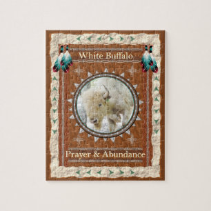 White Buffalo Abundance Energy Jigsaw Puzzle
