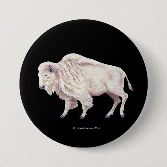 White Buffalo Button (Front)