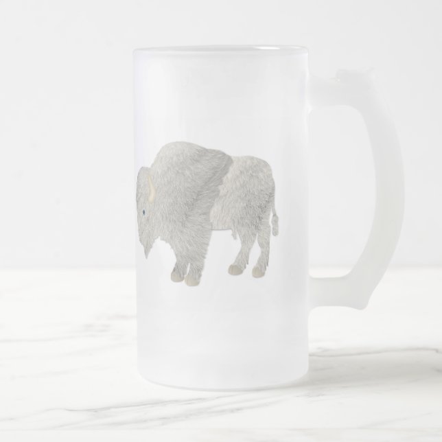 White Buffalo Drinkware Frosted Glass Beer Mug (Right)