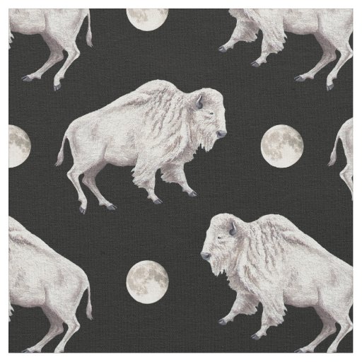 White Buffalo Full Moon Fabric