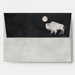 White Buffalo Full Moon Gray Textured Envelope