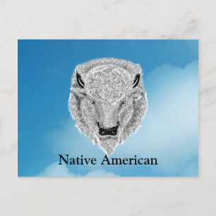 White Buffalo Head Postcard