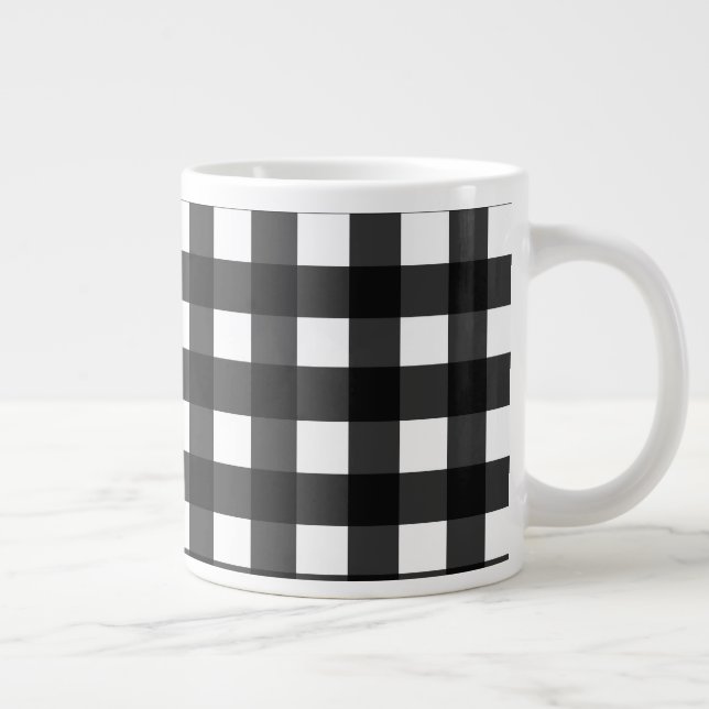 White Buffalo Large Plaid Giant Coffee Mug (Right)