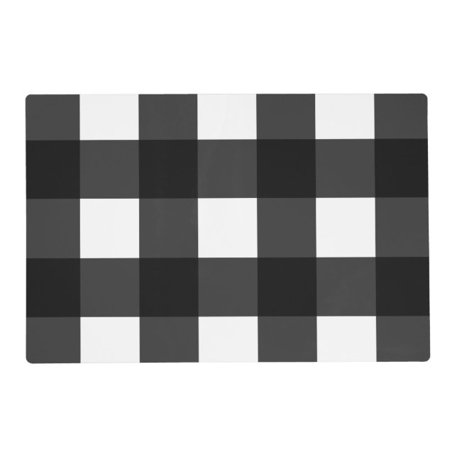 White Buffalo Large Plaid Placemat (Back)