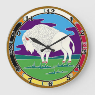 White Buffalo Native American Clock