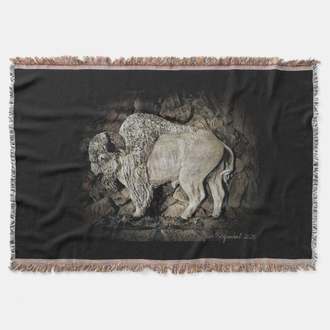 "White Buffalo" original artThrow Blanket (Front)
