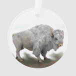 White Buffalo Ornament at Zazzle