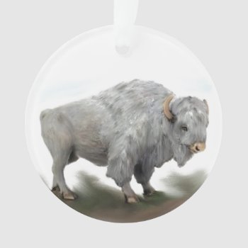 White Buffalo Ornament by rosstreasuresetc at Zazzle