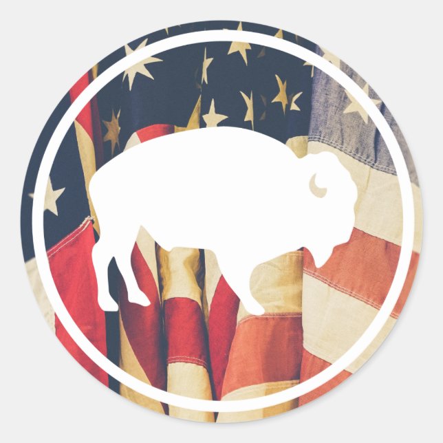 White Buffalo Outdoors American Flag Sticker (Front)