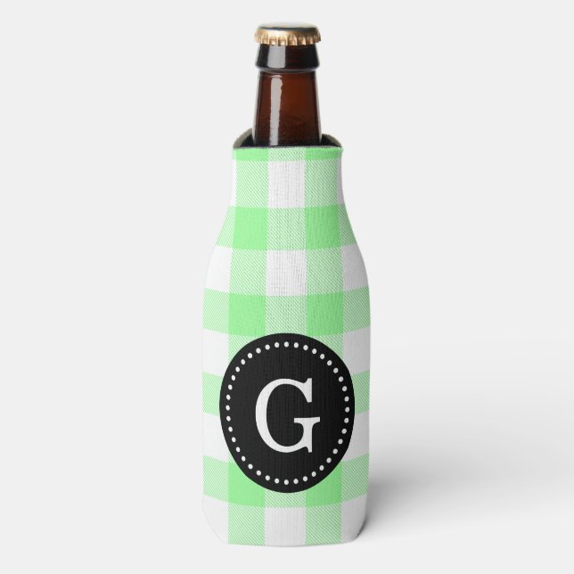White buffalo Plaid Bottle Cooler (Bottle Front)