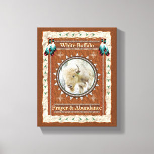 White Buffalo - Prayer & Abundance Canvas Print
