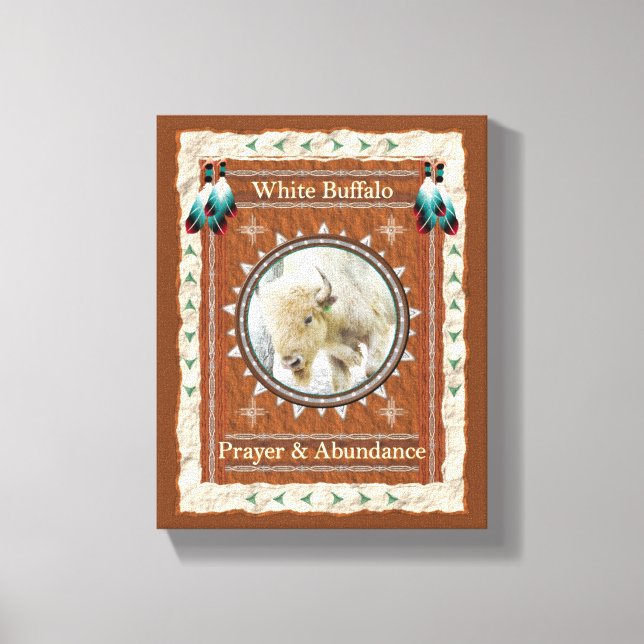 White Buffalo - Prayer & Abundance  Canvas Print (Front)