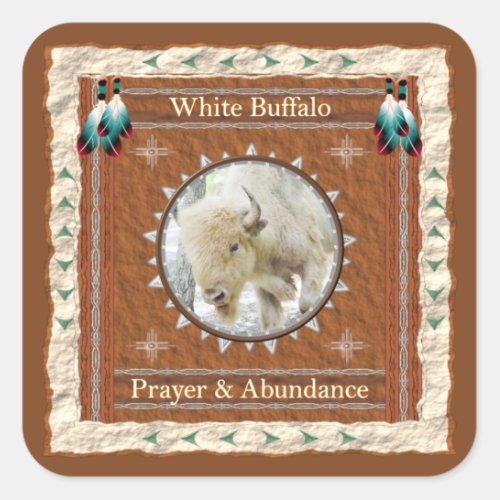 White Buffalo _ Prayer  Abundance  Stickers