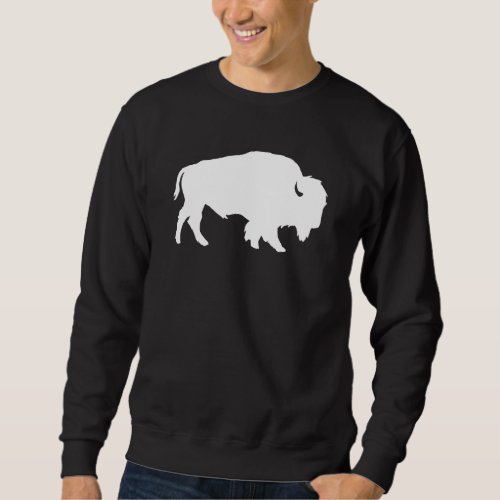 White Buffalo Silhouette Shadow Beast Sweatshirt