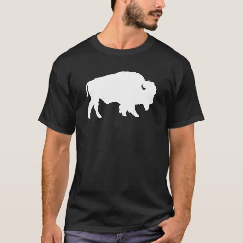 White Buffalo Silhouette Shadow Beast T_Shirt