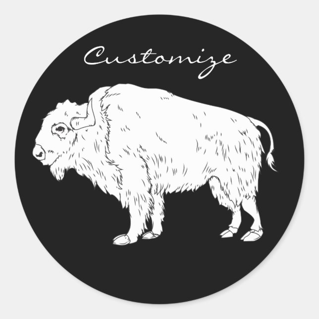 White Buffalo Thunder_Cove Classic Round Sticker (Front)