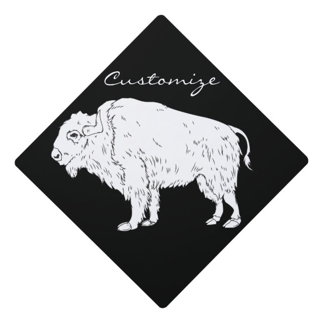 White Buffalo Thunder_Cove Graduation Cap Topper (Front)