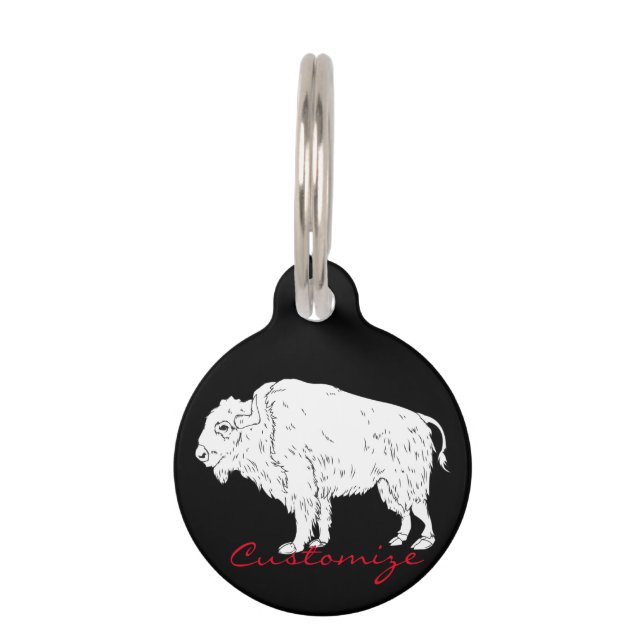 White Buffalo Thunder_Cove Pet ID Tag (Front)