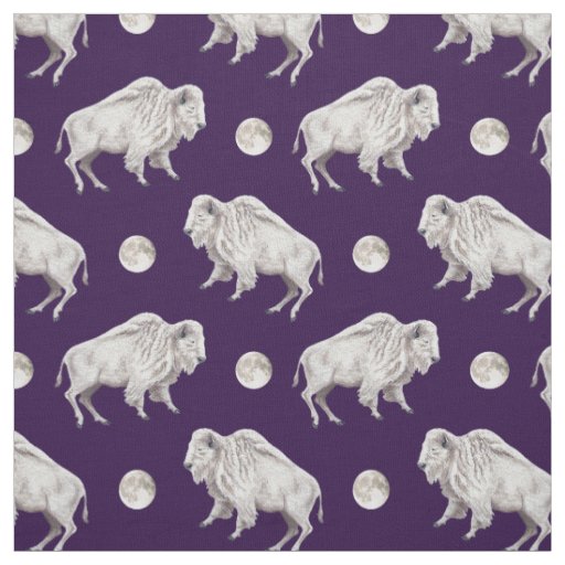 White Buffalo White Full Moon Fabric