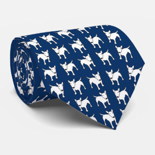 White Bull Terrier Dog Puppy Dad Breed Gift Neck Tie