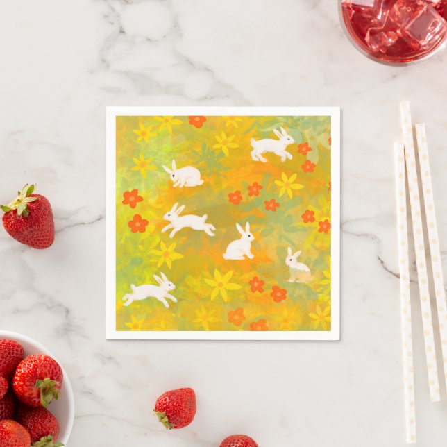 White bunnies napkins (Insitu)