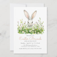 White Bunny and Florals Easter Brunch Egg Hunt
